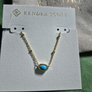 Kendra Scott Gold Necklace with Turquoise Stone